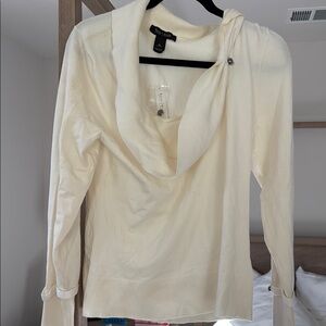 Soft Surroundings Cream Cowl Neck Sweater